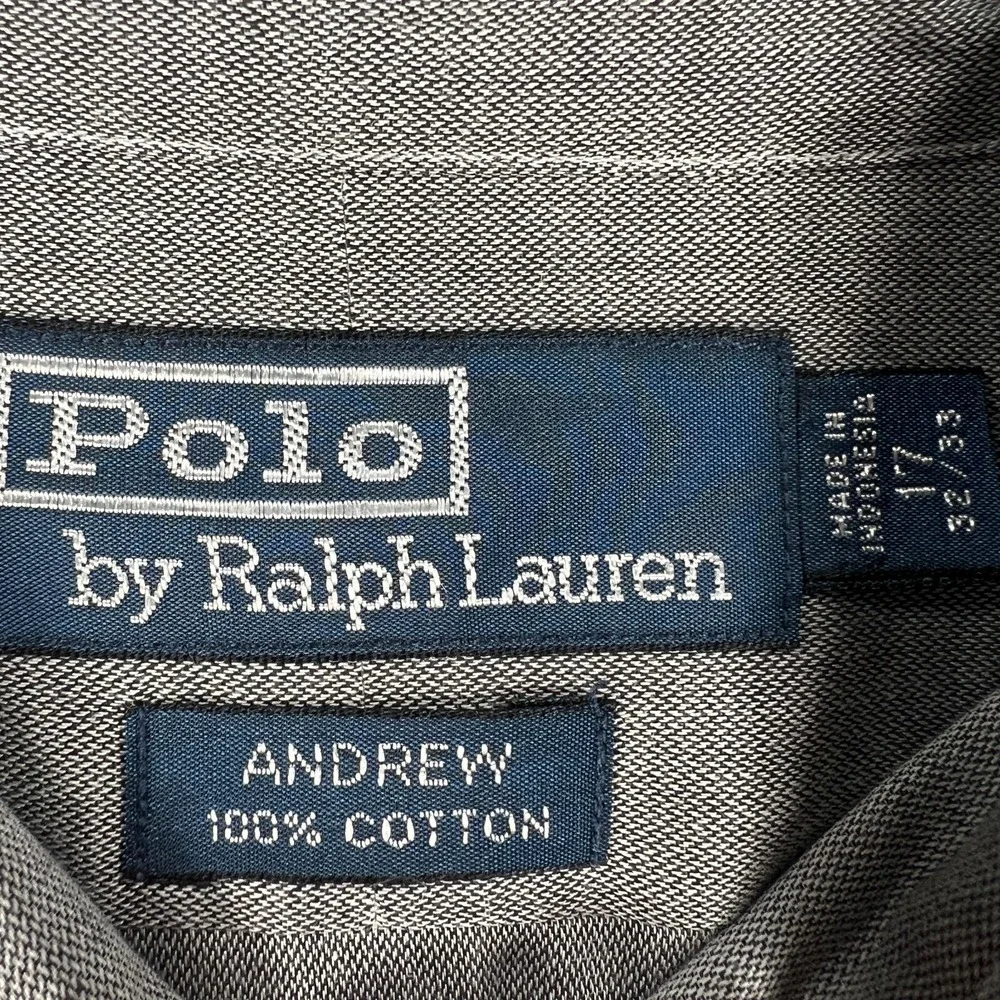Polo Ralph Lauren Mens Shirt 17 32/33 Andrew Gray Long Sleeve Button Up Cotton